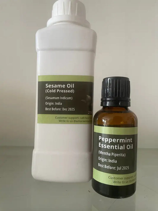 Dental Hygiene Oil Combo - Sesame (250 ml) Peppermint (25 ml)